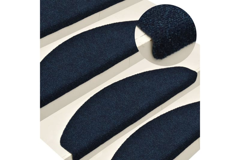 Selvklebende trappematter 15stk blå 56x17x3cm nålestempel - Blå - Tekstiler - Tepper & Matter - Spesialmatte - Trappetepper