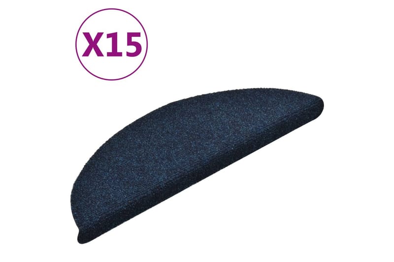 Selvklebende trappematter 15stk blå 56x17x3cm nålestempel - Blå - Tekstiler - Tepper & Matter - Spesialmatte - Trappetepper