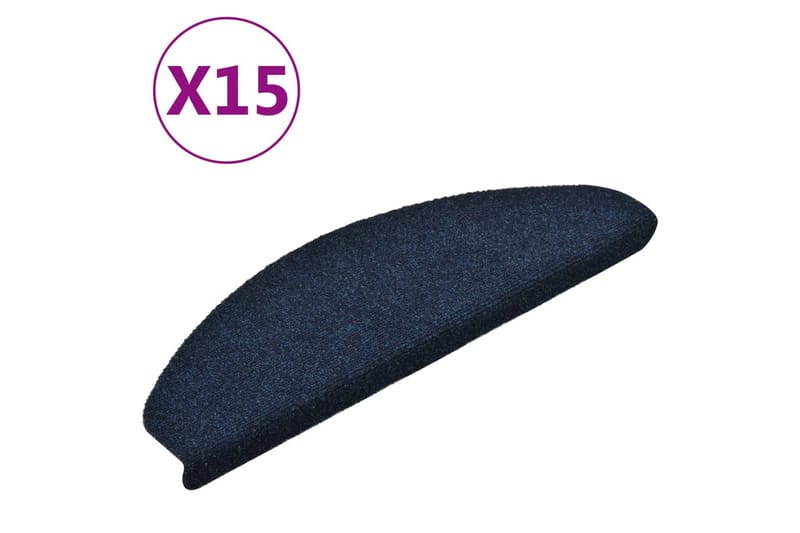 Selvklebende trappematter 15stk blå 65x21x4cm nålestempel - Blå - Tekstiler - Tepper & Matter - Spesialmatte - Trappetepper