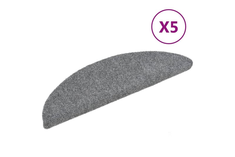 Selvklebende trappematter 5 stk 54x16x4 cm nålestempel - Grå - Tekstiler - Tepper & Matter - Spesialmatte - Trappetepper