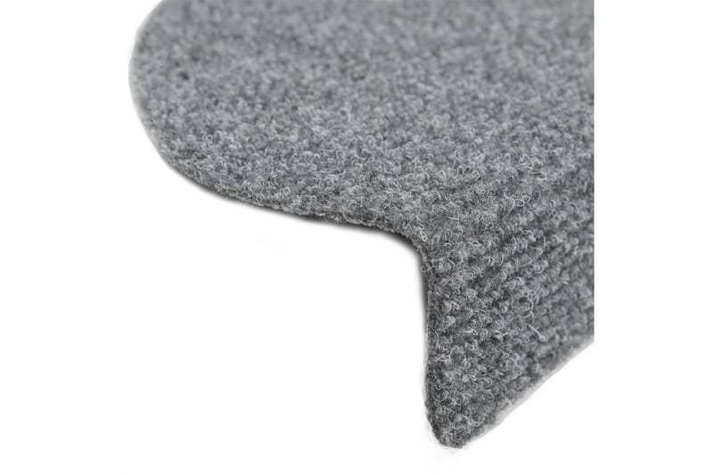 Selvklebende trappematter 5 stk 54x16x4 cm nålestempel - Grå - Tekstiler - Tepper & Matter - Spesialmatte - Trappetepper