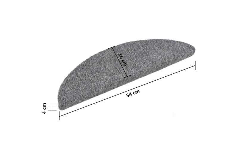 Selvklebende trappematter 5 stk 54x16x4 cm nålestempel - Grå - Tekstiler - Tepper & Matter - Spesialmatte - Trappetepper