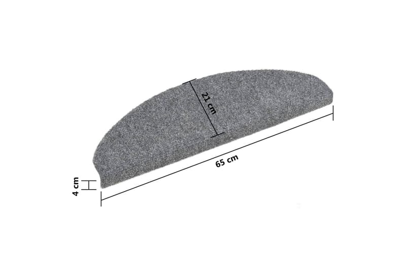 Selvklebende trappematter 5 stk 65x21x4 cm nålestempel - Grå - Tekstiler - Tepper & Matter - Spesialmatte - Trappetepper