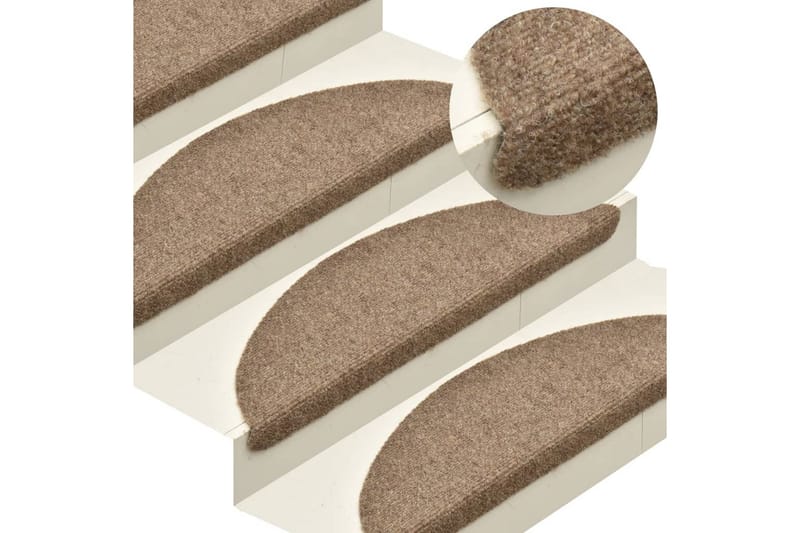 Selvklebende trappematter 5 stk 65x21x4cm nålestempel - Krem - Tekstiler - Tepper & Matter - Spesialmatte - Trappetepper