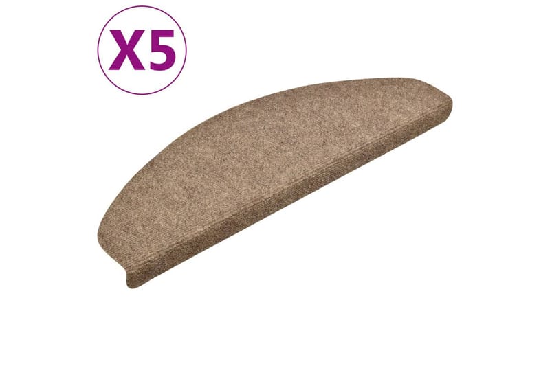 Selvklebende trappematter 5 stk 65x21x4cm nålestempel - Krem - Tekstiler - Tepper & Matter - Spesialmatte - Trappetepper