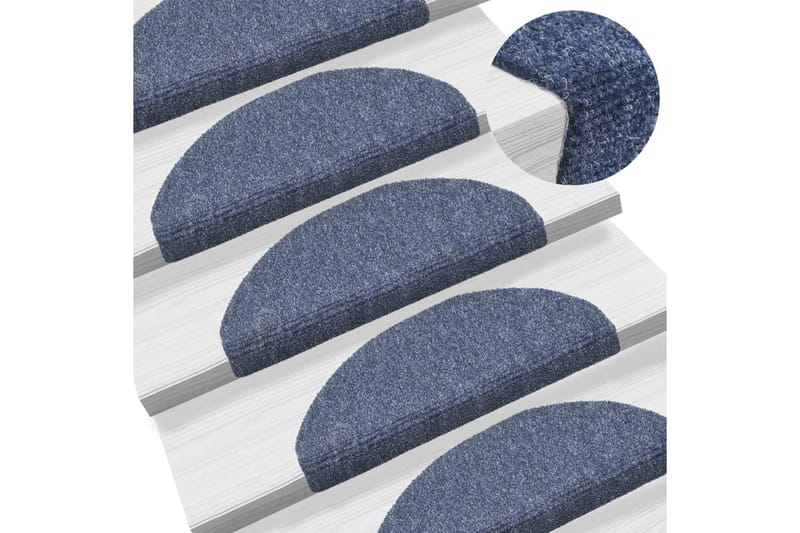 Selvklebende trappematter 5 stk blå 65x21x4 cm nålestempel - Blå - Tekstiler - Tepper & Matter - Spesialmatte - Trappetepper