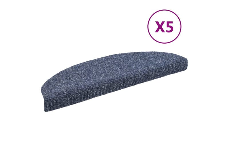 Selvklebende trappematter 5 stk blå 65x21x4 cm nålestempel - Blå - Tekstiler - Tepper & Matter - Spesialmatte - Trappetepper