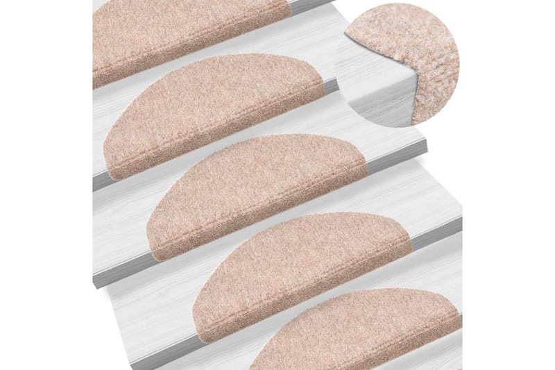 Selvklebende trappematter 5 stk brun 65x21x4 cm nålestempel - Brun - Tekstiler - Tepper & Matter - Spesialmatte - Trappetepper