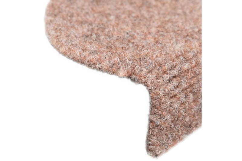Selvklebende trappematter 5 stk brun 65x21x4 cm nålestempel - Brun - Tekstiler - Tepper & Matter - Spesialmatte - Trappetepper