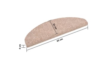 Selvklebende trappematter 5 stk brun 65x21x4 cm nålestempel - Brun - Tekstiler - Tepper & Matter - Spesialmatte - Trappetepper