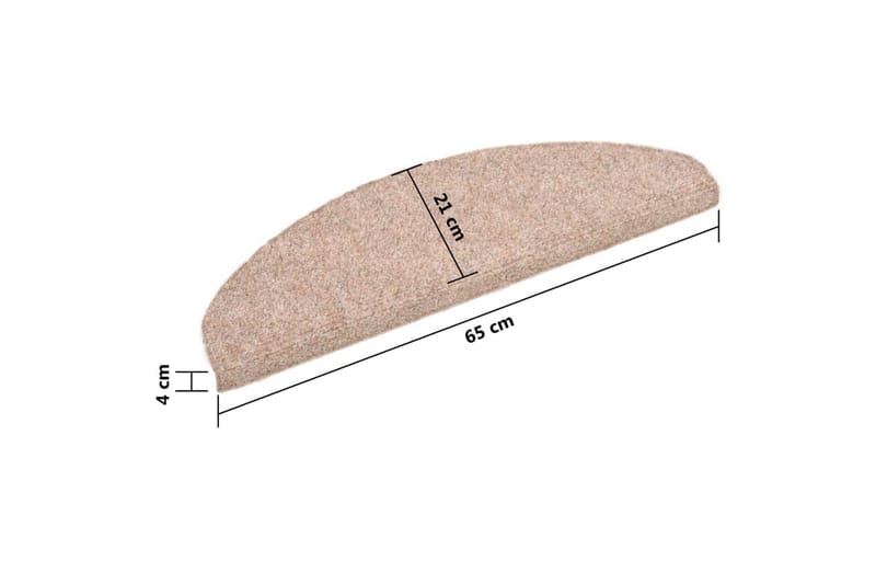 Selvklebende trappematter 5 stk brun 65x21x4 cm nålestempel - Brun - Tekstiler - Tepper & Matter - Spesialmatte - Trappetepper