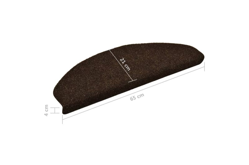 Selvklebende trappematter 5 stk brun 65x21x4 cm nålestempel - Brun - Tekstiler - Tepper & Matter - Spesialmatte - Trappetepper