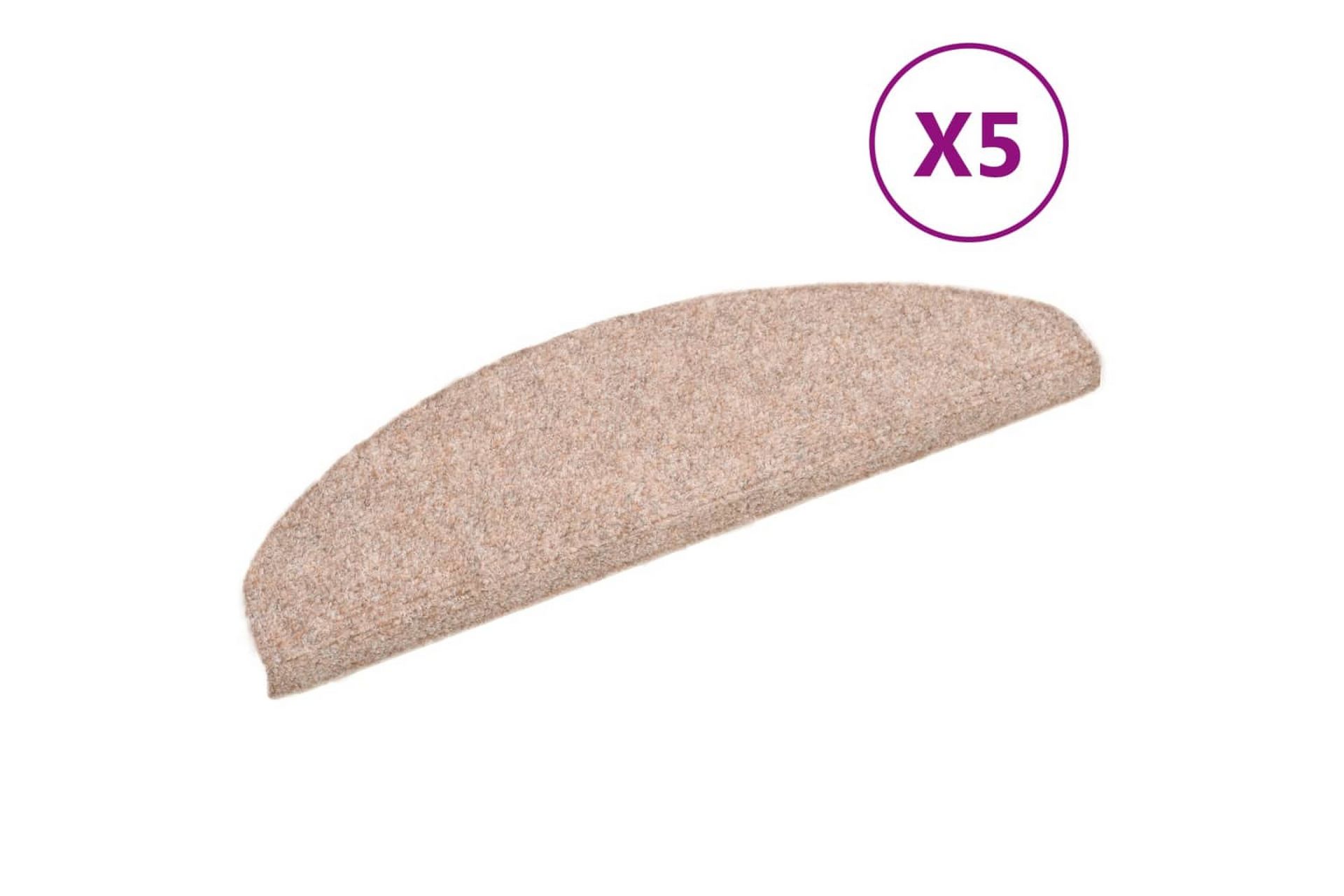 Selvklebende trappematter 5 stk brun 65x21x4 cm nålestempel - Brun - Tekstiler - Tepper & Matter - Spesialmatte - Trappetepper