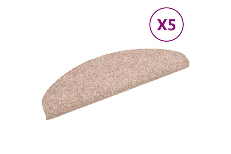 Selvklebende trappematter 5 stk brun 65x21x4 cm nålestempel - Brun - Tekstiler - Tepper & Matter - Spesialmatte - Trappetepper