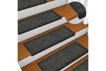 Selvklebende trappematter 5 stk grå 65x25 cm nålestempel - Grå - Tekstiler - Tepper & Matter - Spesialmatte - Trappetepper