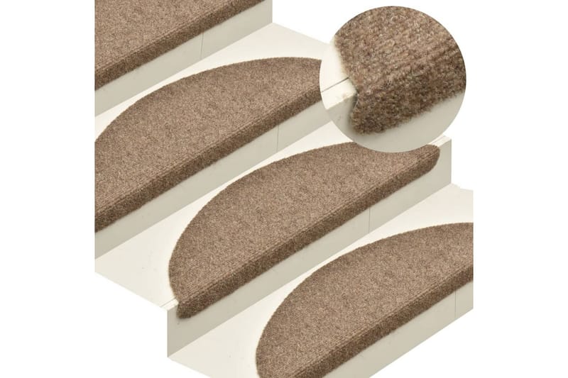 Selvklebende trappematter 5 stk kremhvit 56x17x3 cm - Krem - Tekstiler - Tepper & Matter - Spesialmatte - Trappetepper