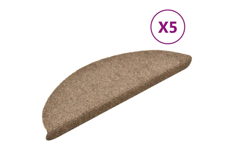 Selvklebende trappematter 5 stk kremhvit 56x17x3 cm - Krem - Tekstiler - Tepper & Matter - Spesialmatte - Trappetepper
