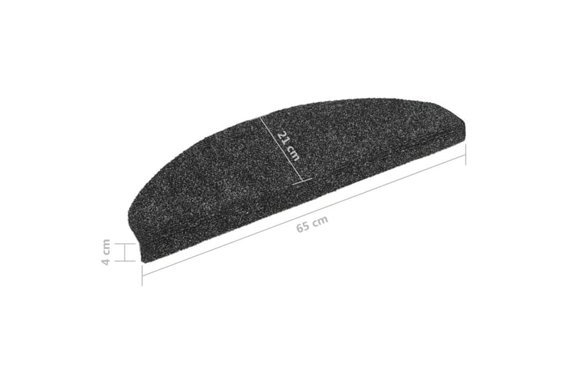 Selvklebende trappematter 5 stk mørkegrå 65x21x4 cm - Grå - Tekstiler - Tepper & Matter - Spesialmatte - Trappetepper