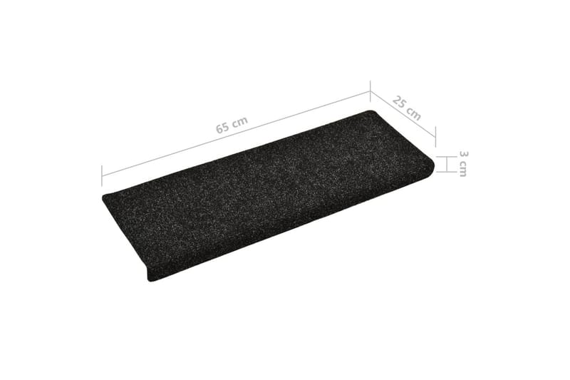 Selvklebende trappematter 5 stk svart 65x25 cm nålestempel - Svart - Tekstiler - Tepper & Matter - Spesialmatte - Trappetepper