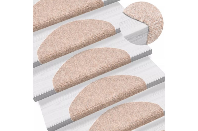 Selvklebende trappematter nålestempel 15 stk 65x21x4 cm brun - Brun - Tekstiler - Tepper & Matter - Spesialmatte - Trappetepper