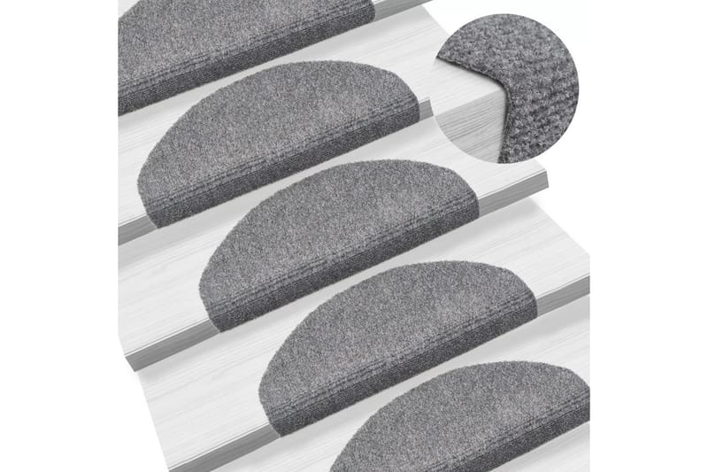 Selvklebende trappematter nålestempel 15stk 65x21x4cm lysgrå - Lysegrå - Tekstiler - Tepper & Matter - Spesialmatte - Trappetepper