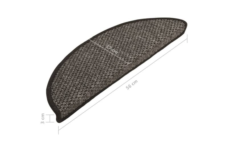 Selvklebende trappematter sisal 15 stk 56x20 cm antrasitt - Antrasittgrå - Tekstiler - Tepper & Matter - Spesialmatte - Trappetepper