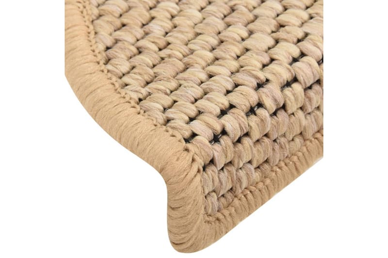 Selvklebende trappematter sisal 15 stk 56x20 cm lys beige - Beige - Tekstiler - Tepper & Matter - Spesialmatte - Trappetepper