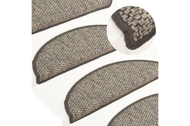 Selvklebende trappematter sisal 15 stk 65x25 cm antrasitt - Antrasittgrå - Tekstiler - Tepper & Matter - Spesialmatte - Trappetepper