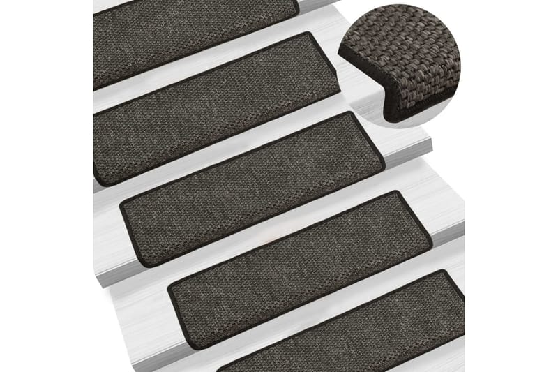 Selvklebende trappematter sisal 15 stk 65x25 cm antrasitt - Antrasittgrå - Tekstiler - Tepper & Matter - Spesialmatte - Trappetepper