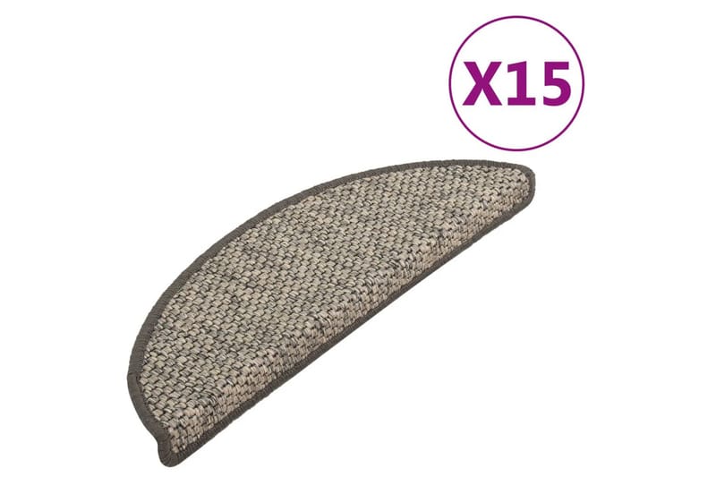 Selvklebende trappematter sisal 15 stk 65x25 cm antrasitt - Antrasittgrå - Tekstiler - Tepper & Matter - Spesialmatte - Trappetepper