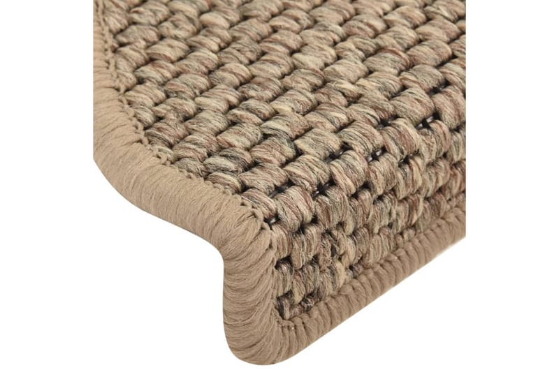 Selvklebende trappematter sisal 15 stk 65x25 cm mørk beige - Beige - Tekstiler - Tepper & Matter - Spesialmatte - Trappetepper