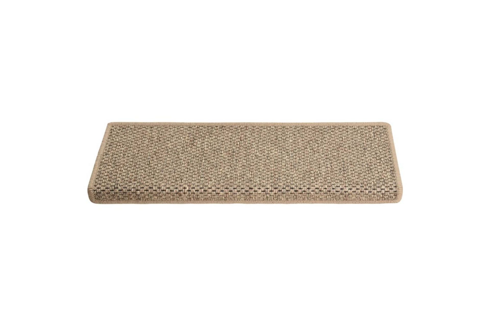 Selvklebende trappematter sisal 15 stk 65x25 cm mørk beige - Beige - Tekstiler - Tepper & Matter - Spesialmatte - Trappetepper