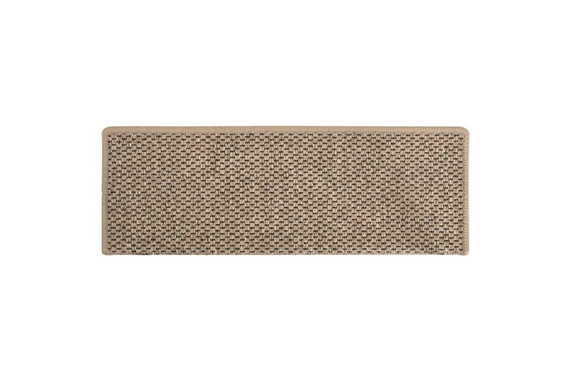 Selvklebende trappematter sisal 15 stk 65x25 cm mørk beige - Beige - Tekstiler - Tepper & Matter - Spesialmatte - Trappetepper
