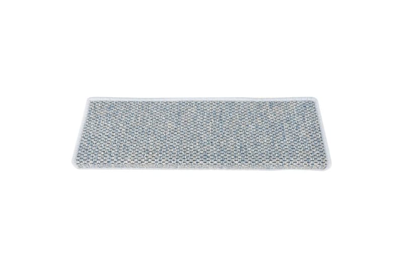 Selvklebende trappematter sisal-utseende 15 stk 65x25 cm blå - Blå - Tekstiler - Tepper & Matter - Spesialmatte - Trappetepper