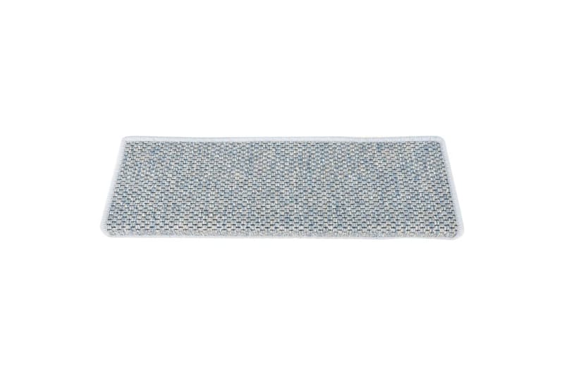 Selvklebende trappematter sisal-utseende 15 stk 65x25 cm blå - Blå - Trappetepper