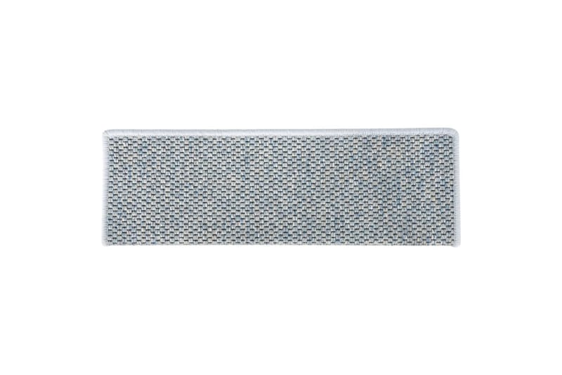 Selvklebende trappematter sisal-utseende 15 stk 65x25 cm blå - Blå - Tekstiler - Tepper & Matter - Spesialmatte - Trappetepper