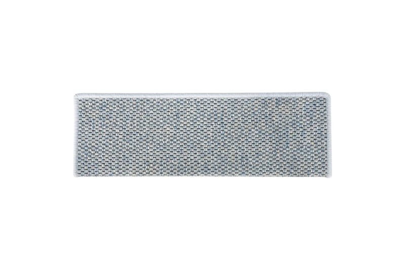 Selvklebende trappematter sisal-utseende 15 stk 65x25 cm blå - Blå - Trappetepper