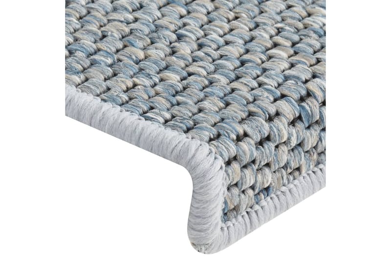 Selvklebende trappematter sisal-utseende 15 stk 65x25 cm blå - Blå - Tekstiler - Tepper & Matter - Spesialmatte - Trappetepper
