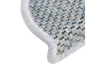 Selvklebende trappematter sisal-utseende 15 stk 65x25 cm blå - Blå - Tekstiler - Tepper & Matter - Spesialmatte - Trappetepper
