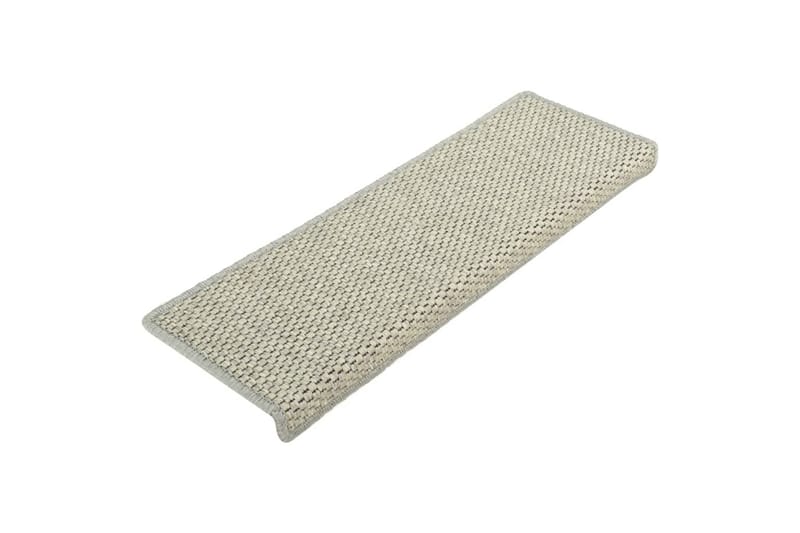 Selvklebende trappematter sisal-utseende 15 stk 65x25 cm grå - Grå - Tekstiler - Tepper & Matter - Spesialmatte - Trappetepper