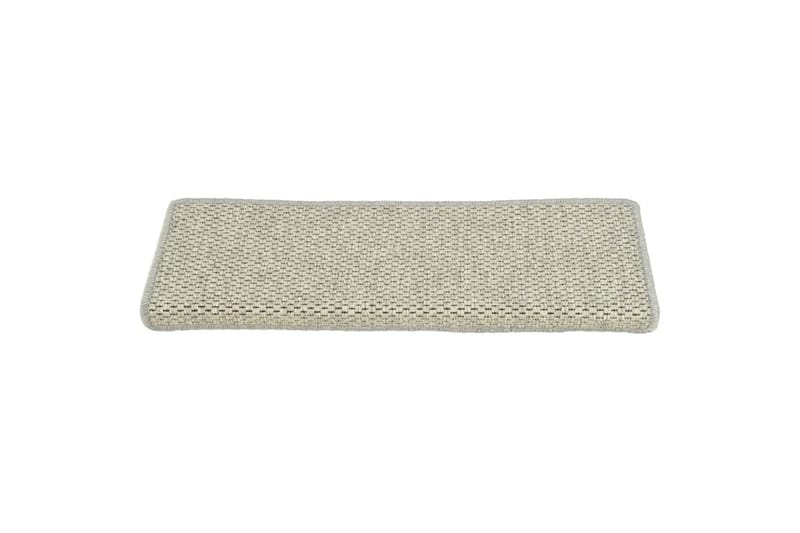 Selvklebende trappematter sisal-utseende 15 stk 65x25 cm grå - Grå - Tekstiler - Tepper & Matter - Spesialmatte - Trappetepper