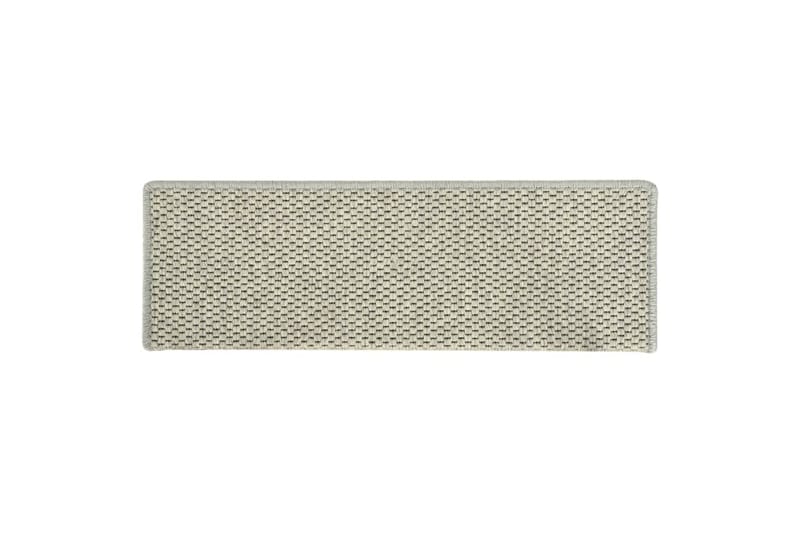 Selvklebende trappematter sisal-utseende 15 stk 65x25 cm grå - Grå - Tekstiler - Tepper & Matter - Spesialmatte - Trappetepper