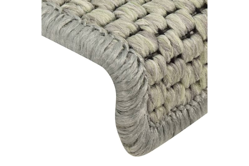 Selvklebende trappematter sisal-utseende 15 stk 65x25 cm grå - Grå - Tekstiler - Tepper & Matter - Spesialmatte - Trappetepper
