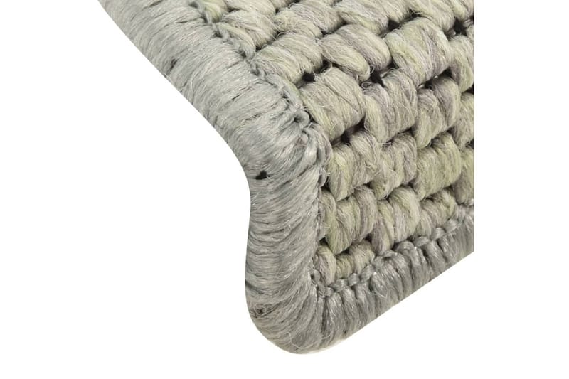 Selvklebende trappematter sisal-utseende 15 stk 65x25 cm grå - Grå - Trappetepper