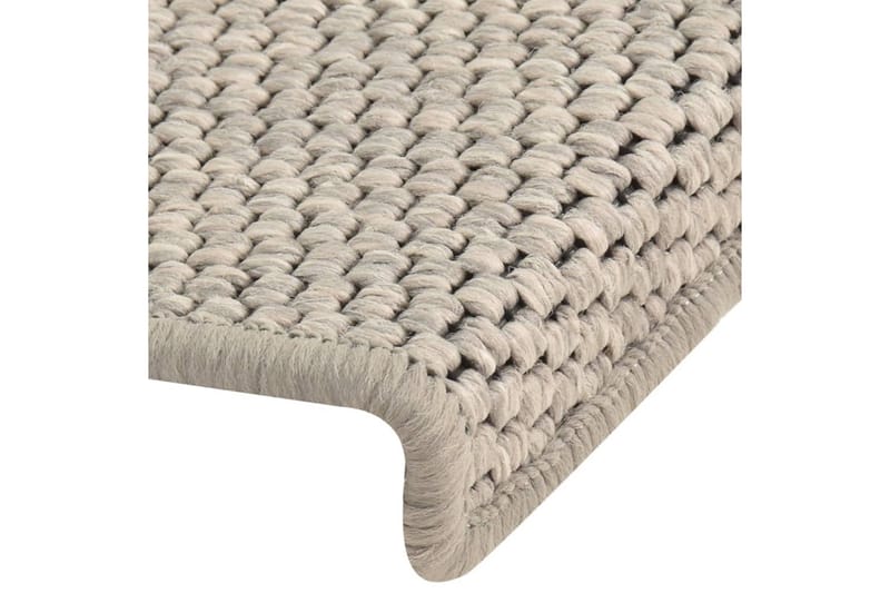 Selvklebende trappematter sisal-utseende 15 stk 65x25cm - Silver - Tekstiler - Tepper & Matter - Spesialmatte - Trappetepper