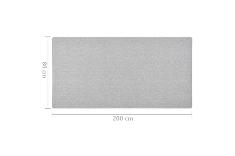 Teppeløper lysegrå 80x200 cm - Grå - Tekstiler - Tepper & Matter - Spesialmatte - Trappetepper