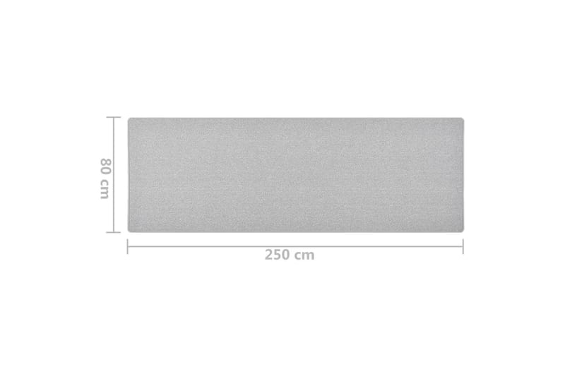 Teppeløper lysegrå 80x250 cm - Grå - Tekstiler - Tepper & Matter - Spesialmatte - Trappetepper