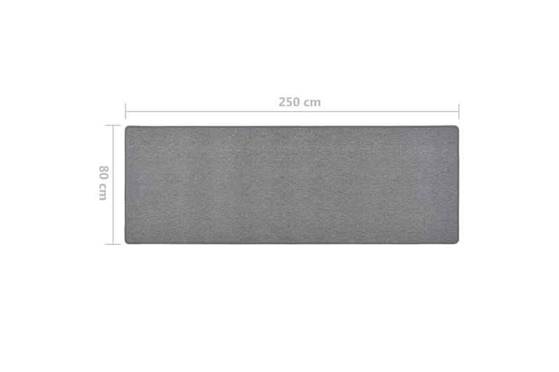 Teppeløper mørkegrå 80x250 cm - Grå - Tekstiler - Tepper & Matter - Spesialmatte - Trappetepper