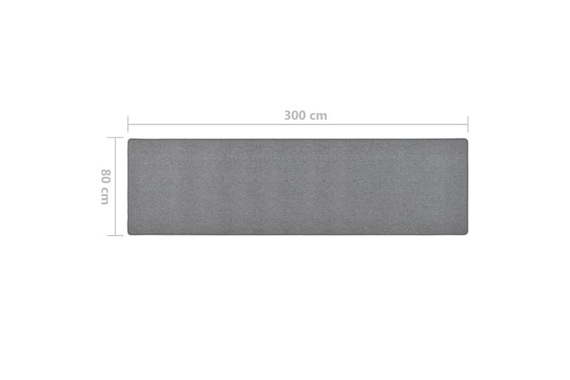 Teppeløper mørkegrå 80x300 cm - Grå - Trappetepper