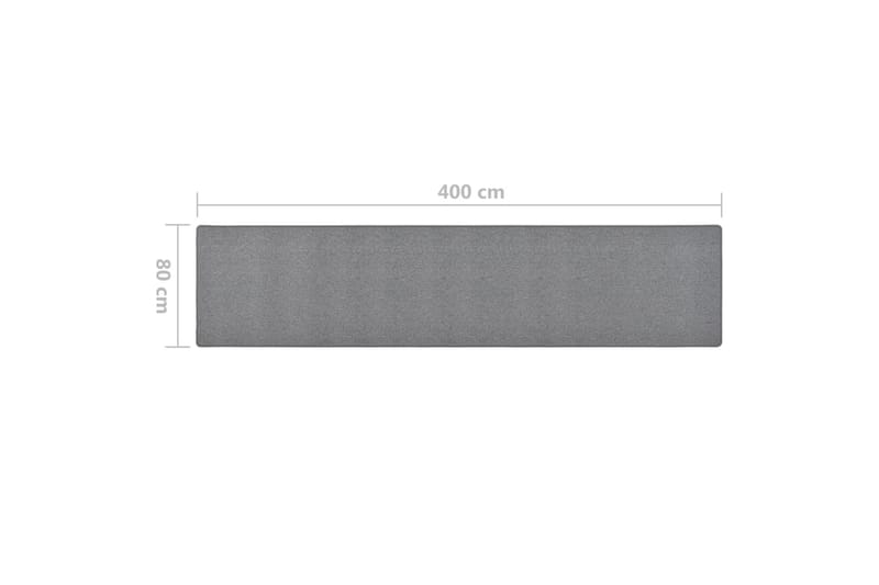 Teppeløper mørkegrå 80x400 cm - Grå - Trappetepper